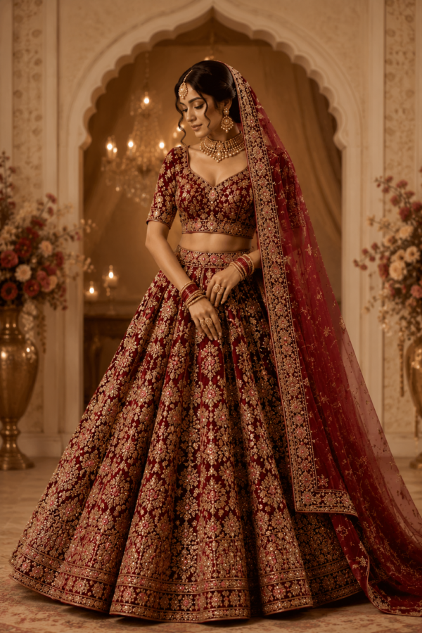 Lehenga Choli with Zardozi, Sequins